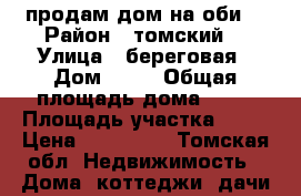 продам дом на оби  › Район ­ томский  › Улица ­ береговая › Дом ­ 40 › Общая площадь дома ­ 37 › Площадь участка ­ 21 › Цена ­ 800 000 - Томская обл. Недвижимость » Дома, коттеджи, дачи продажа   